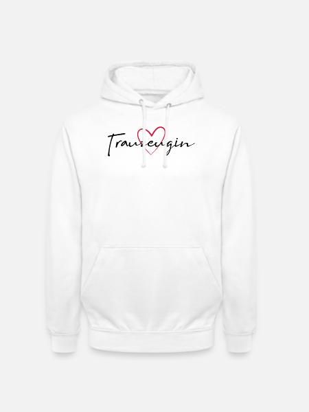 Trauzeugin Herz Junggesellinnenabschied - Unisex Hoodie - Weiß
