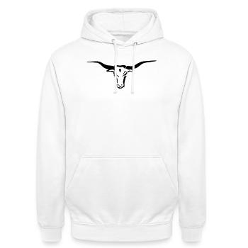 texas longhorn - Unisex Hoodie - Weiß - Vorne - AI Model Male 185 dark (185cm) & AI Model Female 172 dark (172cm)