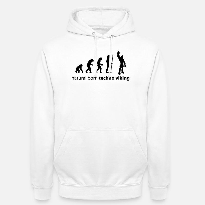 evolution_techno_viking - Sweat-shirt à capuche unisexe - blanc