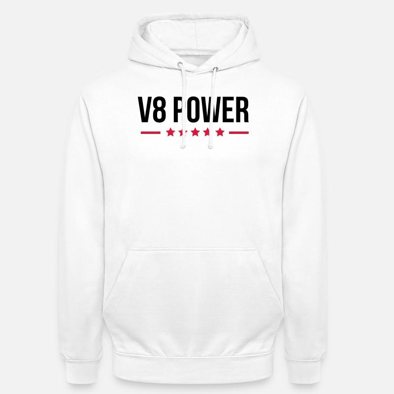 V8 Power - Sweat-shirt à capuche unisexe - blanc