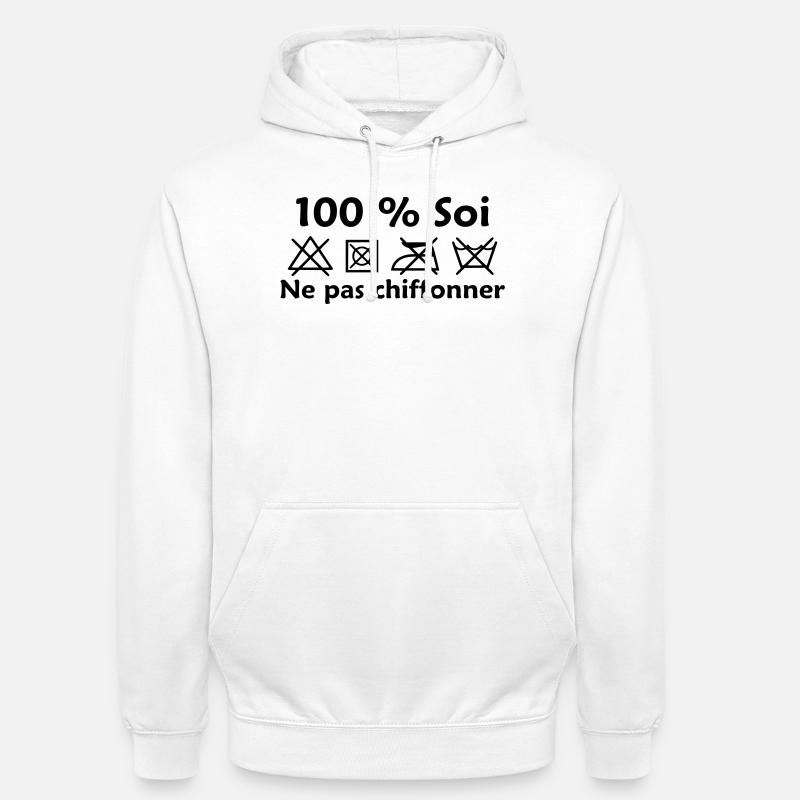 Ne pas chiffonner - Sweat-shirt à capuche unisexe - blanc