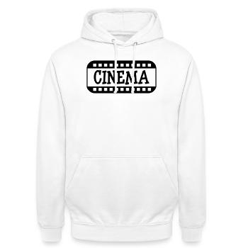 Cinema - Sweat-shirt à capuche unisexe - blanc - Devant - AI Model Male 185 dark (185cm) & AI Model Female 172 dark (172cm)