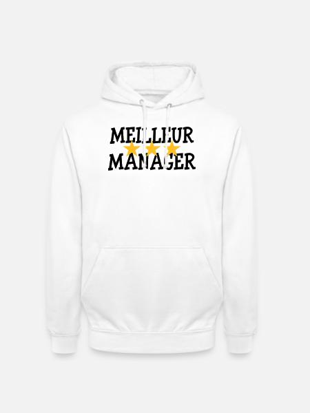Meilleur Manager - Sweat-shirt à capuche unisexe - blanc