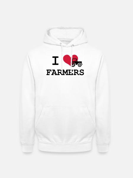 I Love Farmers - Unisex Hoodie - white