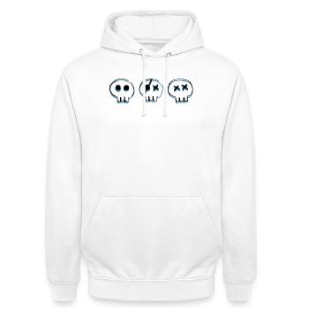 bones skulls - Unisex Hoodie - Weiß - Vorne - AI Model Male 185 dark (185cm) & AI Model Female 172 dark (172cm)