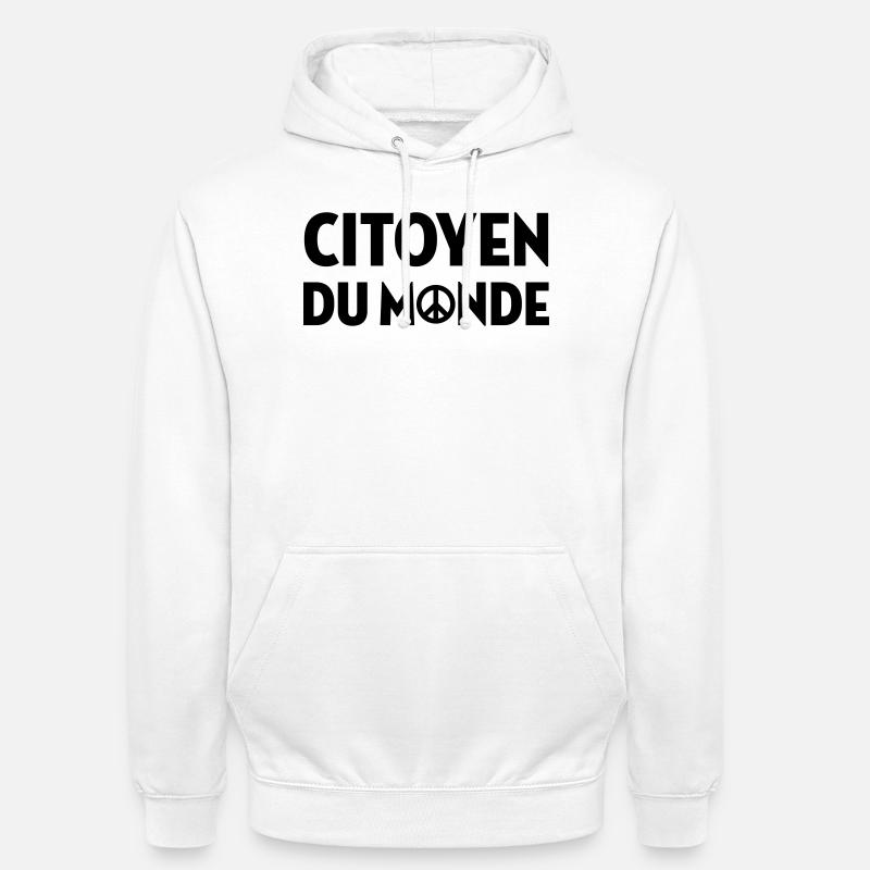 revolution / paix / peuple / voyage / écolo / - Sweat-shirt à capuche unisexe - blanc
