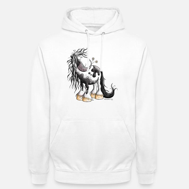 Lustiger Irish Tinker Schecke Pferd Pferde  - Unisex Hoodie - Weiß