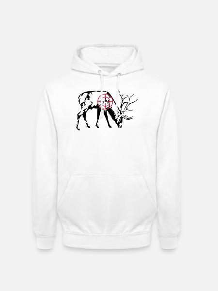 Cerf broutant - Sweat-shirt à capuche unisexe - blanc