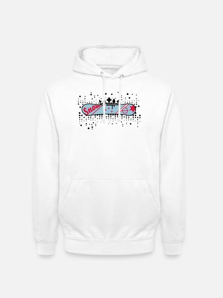 Snowboard with Crown Snowboard King - Unisex Hoodie - white