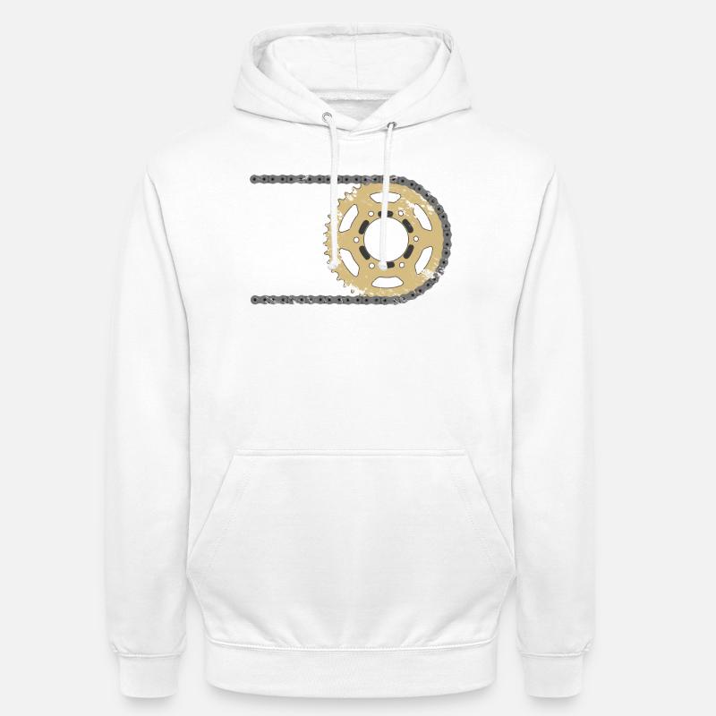 Fissures composites de chaîne de pignon - Sweat-shirt à capuche unisexe - blanc