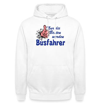 Busfahrer Bus Omnibus nur die besten (25) - Unisex Hoodie - Weiß - Vorne - AI Model Male 185 dark (185cm) & AI Model Female 172 dark (172cm)