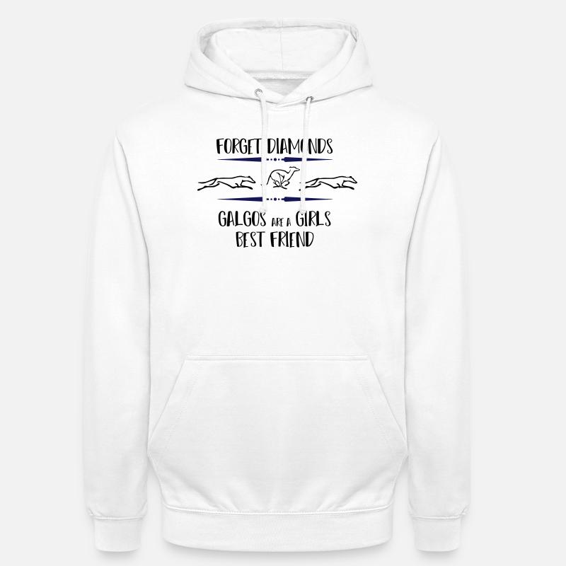 Galgos en cours d'exécution - Sweat-shirt à capuche unisexe - blanc