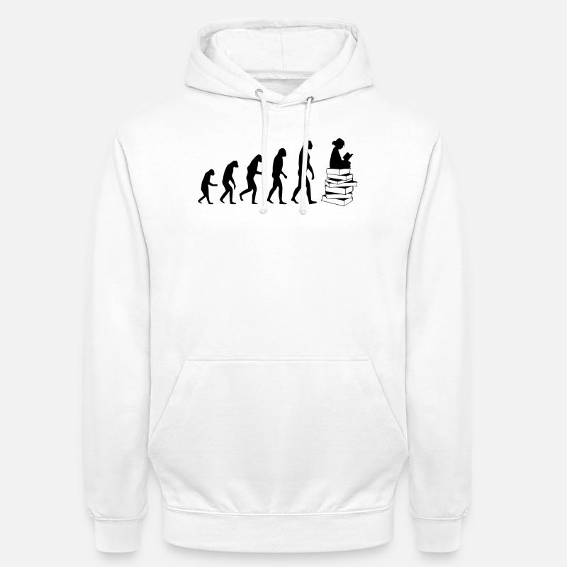Lire l'évolution - Sweat-shirt à capuche unisexe - blanc
