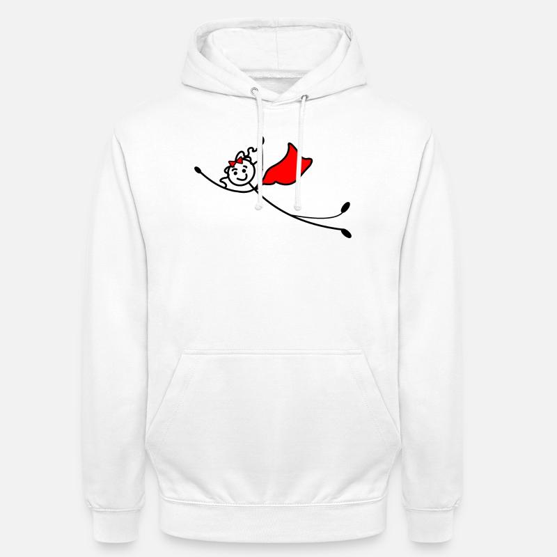 Fliegende Superfrau oder mit rotem Umhang - Unisex Hoodie - Weiß