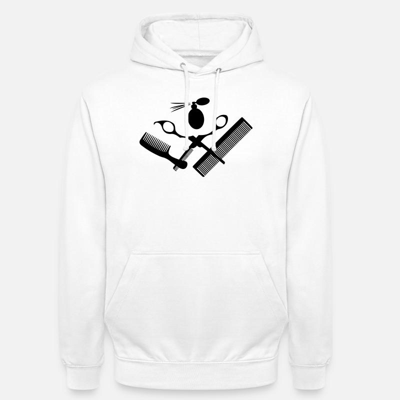 Pour salon de coiffure avec ciseaux - Sweat-shirt à capuche unisexe - blanc