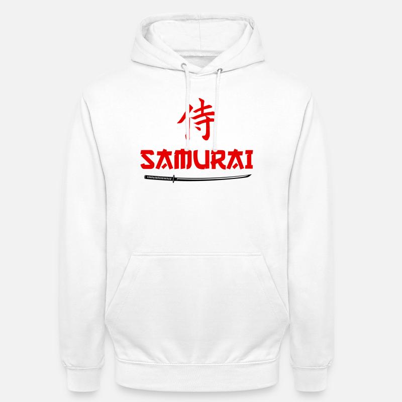 Kanji de l’épée de samouraï - Sweat-shirt à capuche unisexe - blanc
