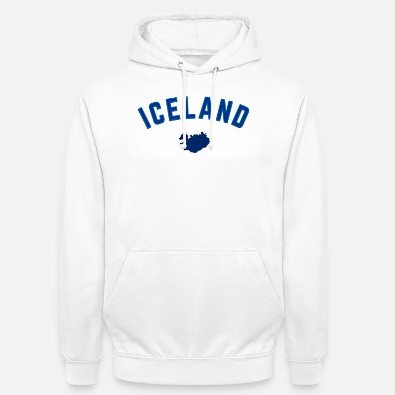 Conception de l’arc de la carte bleue d’Islande - Sweat-shirt à capuche unisexe - blanc