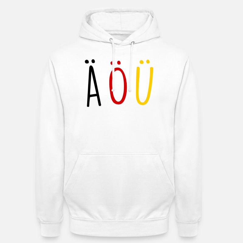 Deutsche Sprache German Language Umlaut Flagge - Unisex Hoodie - Weiß