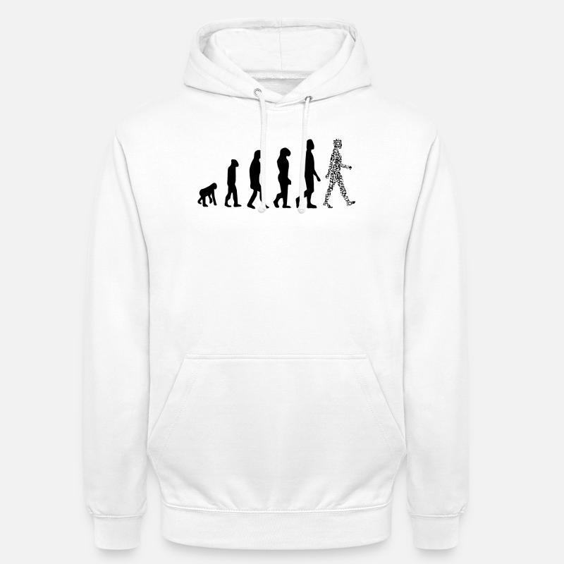 Evolution QR code - Humor health pass - Unisex Hoodie - white