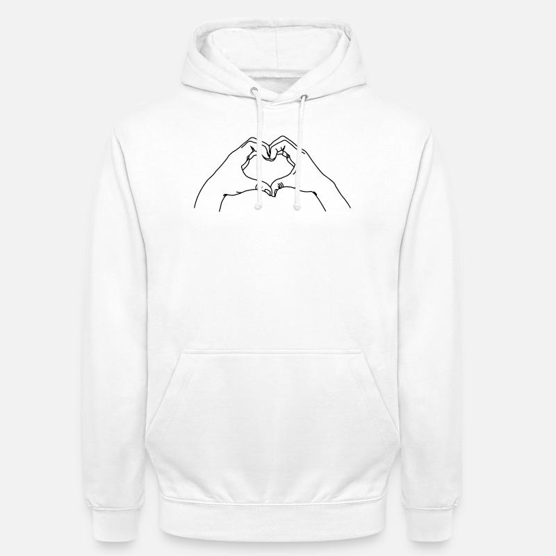 Geste de la main AMOUR - Sweat-shirt à capuche unisexe - blanc