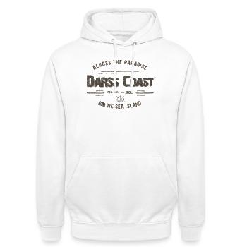 Darss Coast - Dein Statement für den Darß - Unisex Hoodie - Weiß - Vorne - AI Model Male 185 dark (185cm) & AI Model Female 172 dark (172cm)