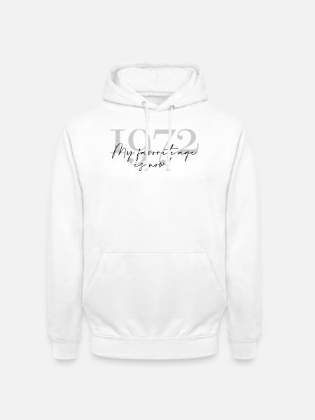 Millésime Année 1972 Script - Sweat-shirt à capuche unisexe - blanc
