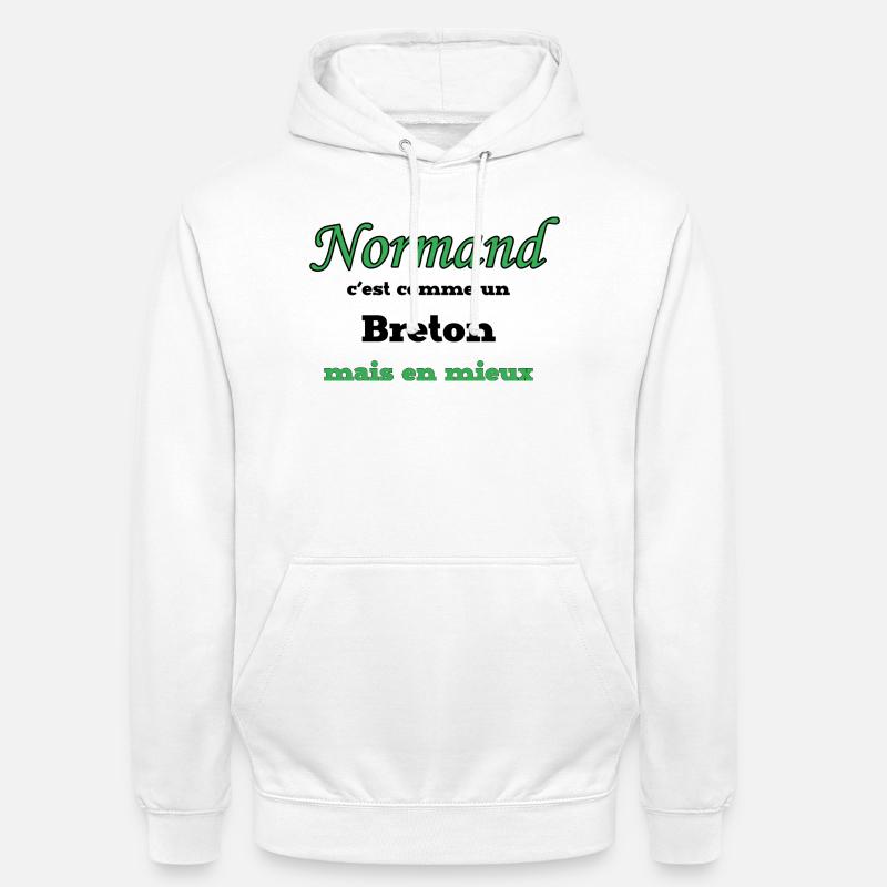 Normand Vert Élégant Script - Sweat-shirt à capuche unisexe - blanc