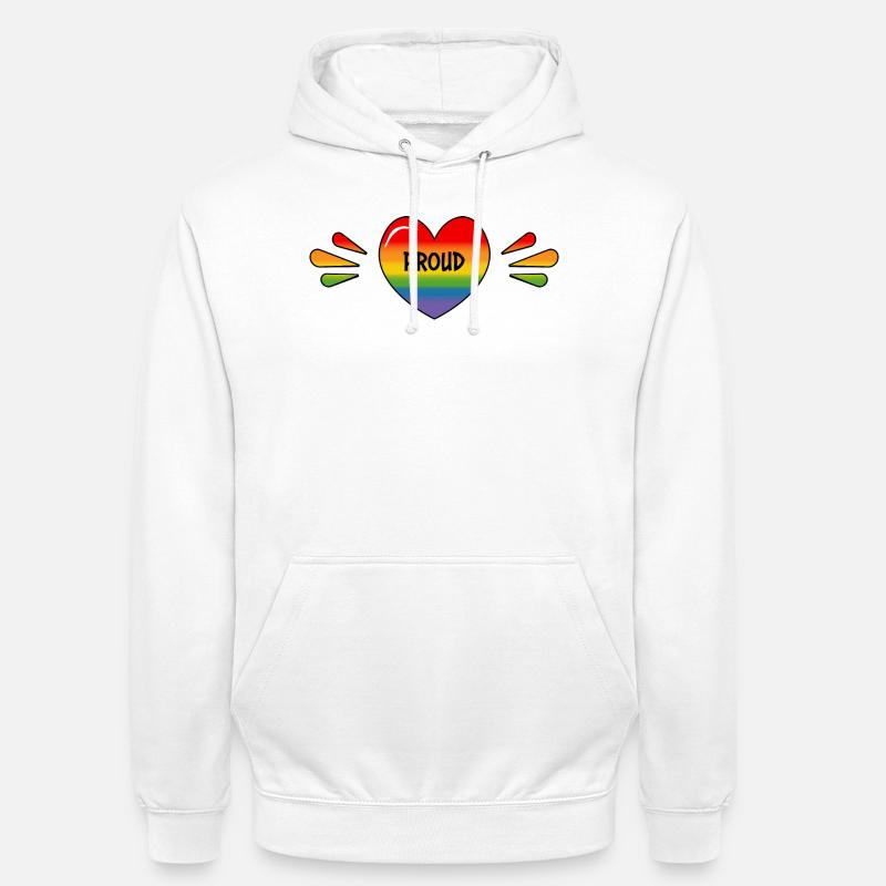 Regenbogen LGBT Stolzes Herz - Unisex Hoodie - Weiß