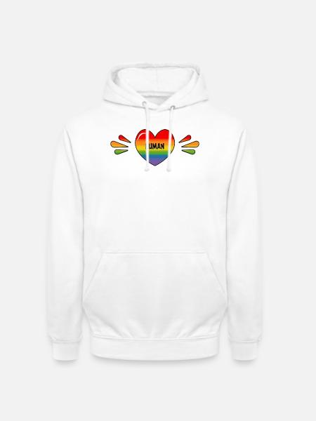 Rainbow Gay human - Unisex Hoodie - white