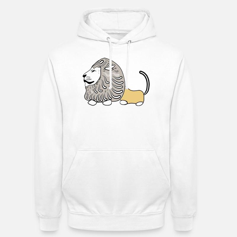 LION VECTER - Sweat-shirt à capuche unisexe - blanc