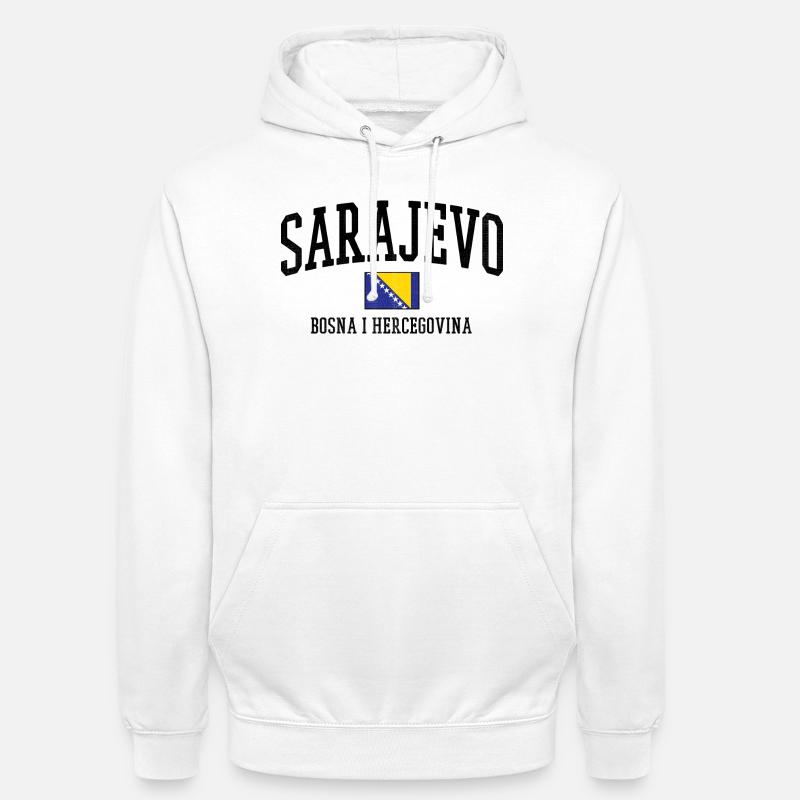 Art du drapeau de Bosnie Balkans - Sweat-shirt à capuche unisexe - blanc