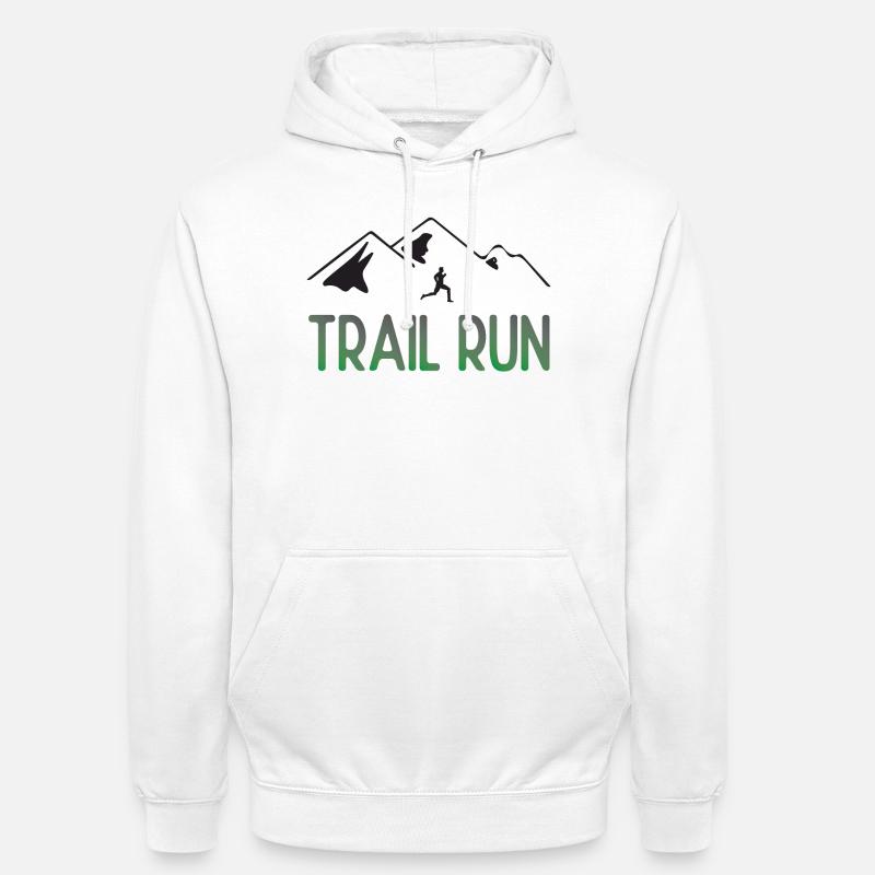 Course de sentier - Sweat-shirt à capuche unisexe - blanc
