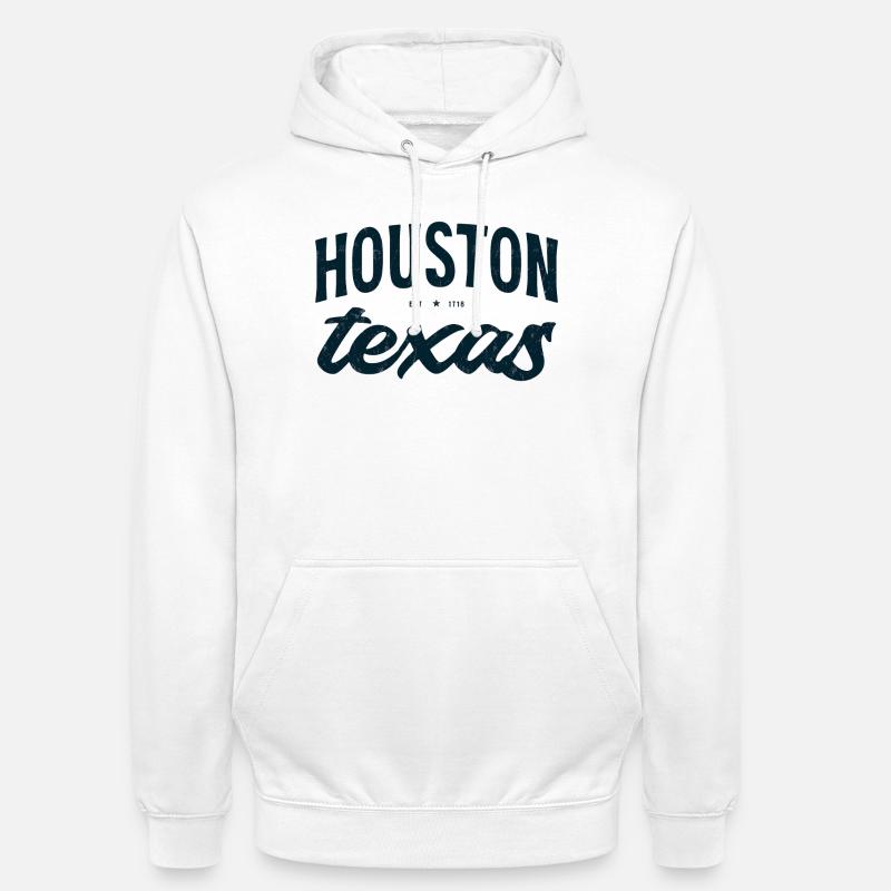 T-shirt Emblem Script de Houston Texas - Sweat-shirt à capuche unisexe - blanc