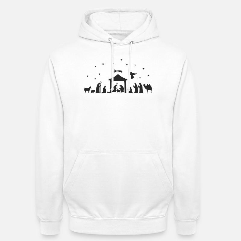Weihnachtskrippe Silhouette Krippenszene - Unisex Hoodie - Weiß