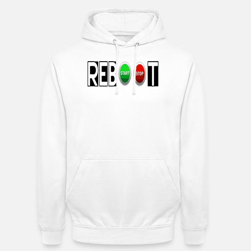 REBOOT - Sweat-shirt à capuche unisexe - blanc