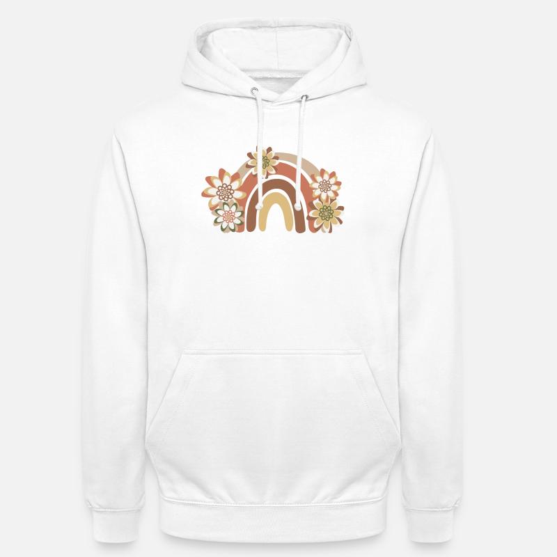 Rainbow Boho, Bohème - Sweat-shirt à capuche unisexe - blanc