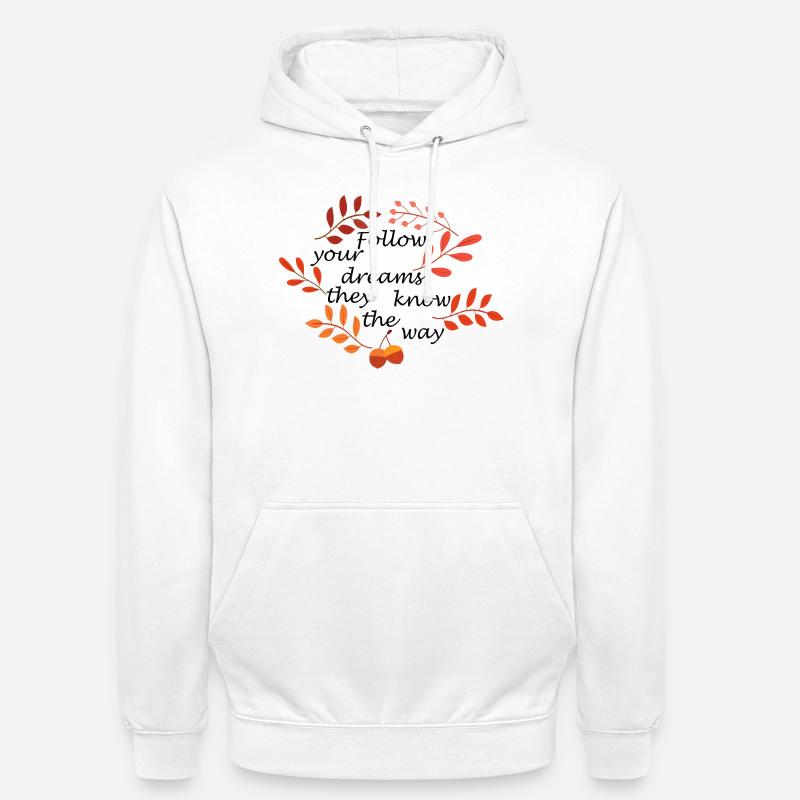 Herbstlaub und Eicheln Muster - Unisex Hoodie - Weiß