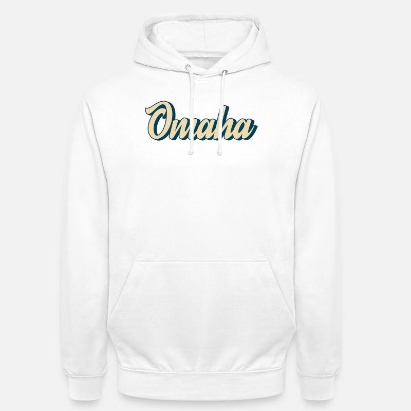 Omaha Script Rétro - Sweat-shirt à capuche unisexe - blanc
