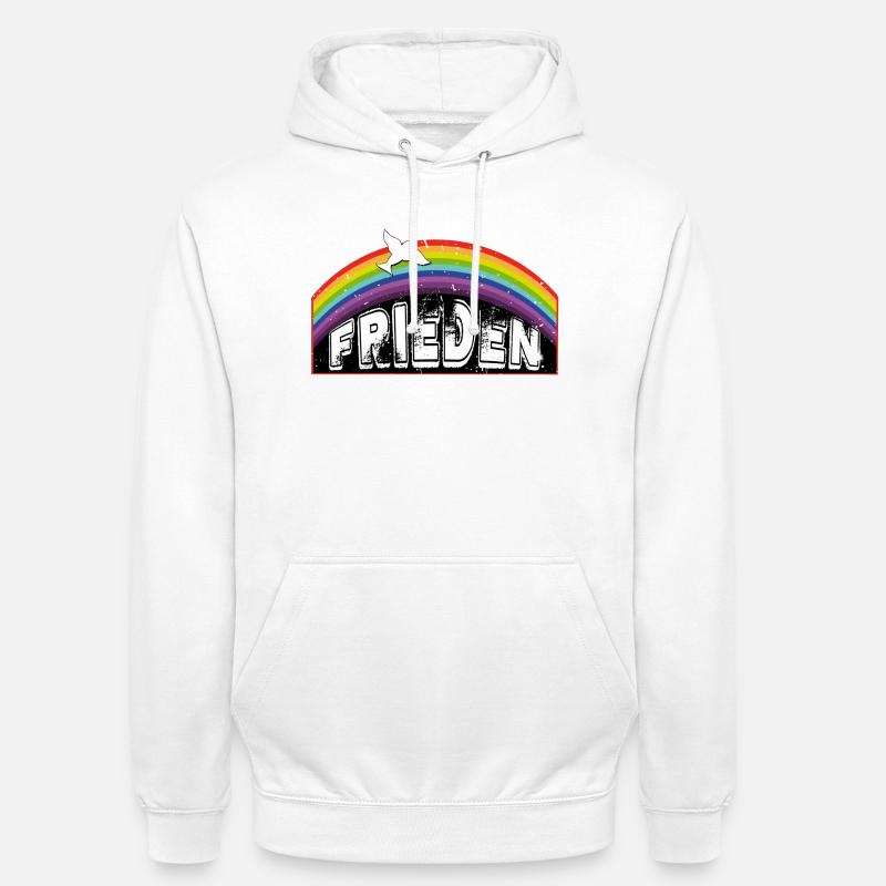 RAINBOW Regenbogen FRIEDEN - Unisex Hoodie - Weiß