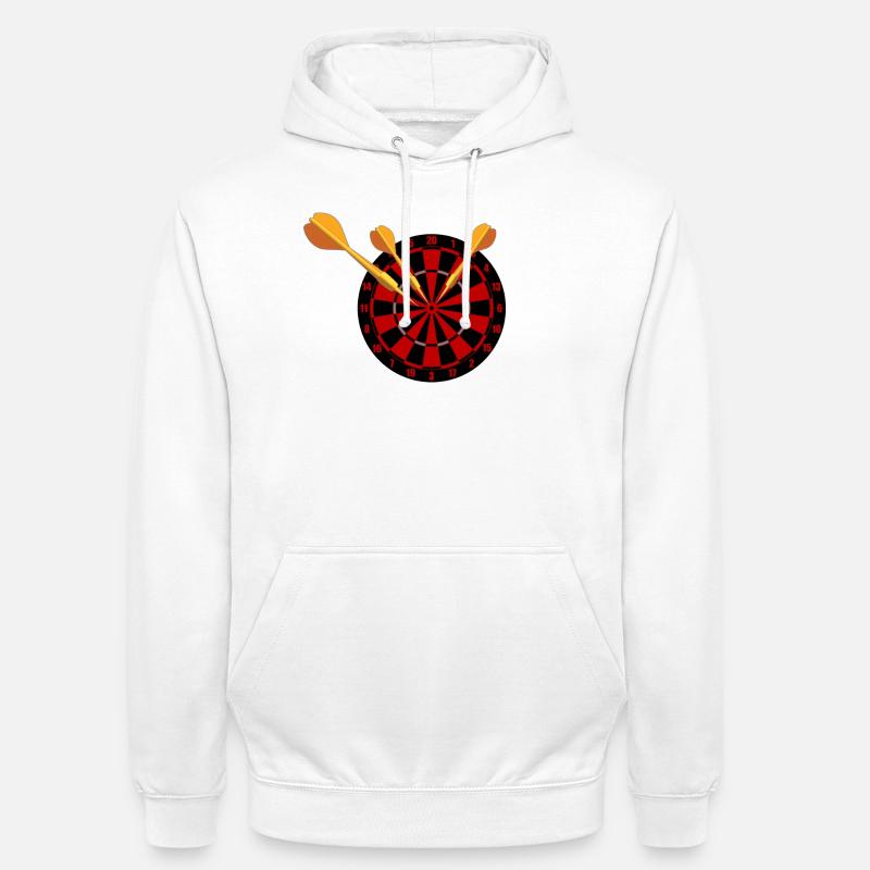 Fléchettes Flèches et jeu de fléchettes - Sweat-shirt à capuche unisexe - blanc