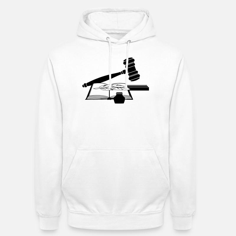 Rechter Hammer mit Buch - Unisex Hoodie - Weiß