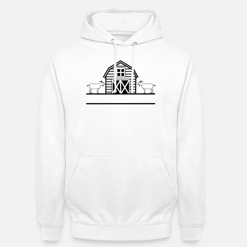 Élevage caprin avec deux chèvres - Sweat-shirt à capuche unisexe - blanc