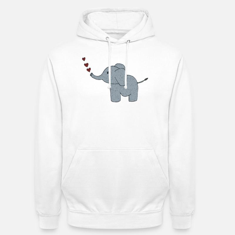 elefant gewebe mit herzen - Unisex Hoodie - Weiß