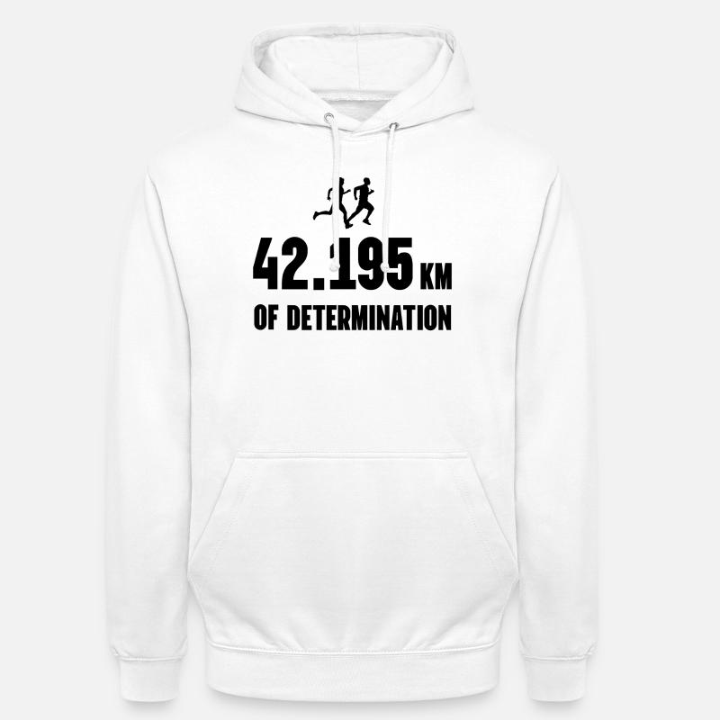 Marathon - 42,195 km de détermination - Sweat-shirt à capuche unisexe - blanc