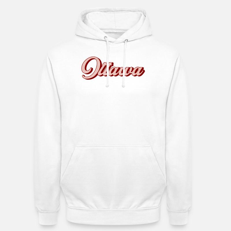 Script rétro d’Ottawa - Sweat-shirt à capuche unisexe - blanc