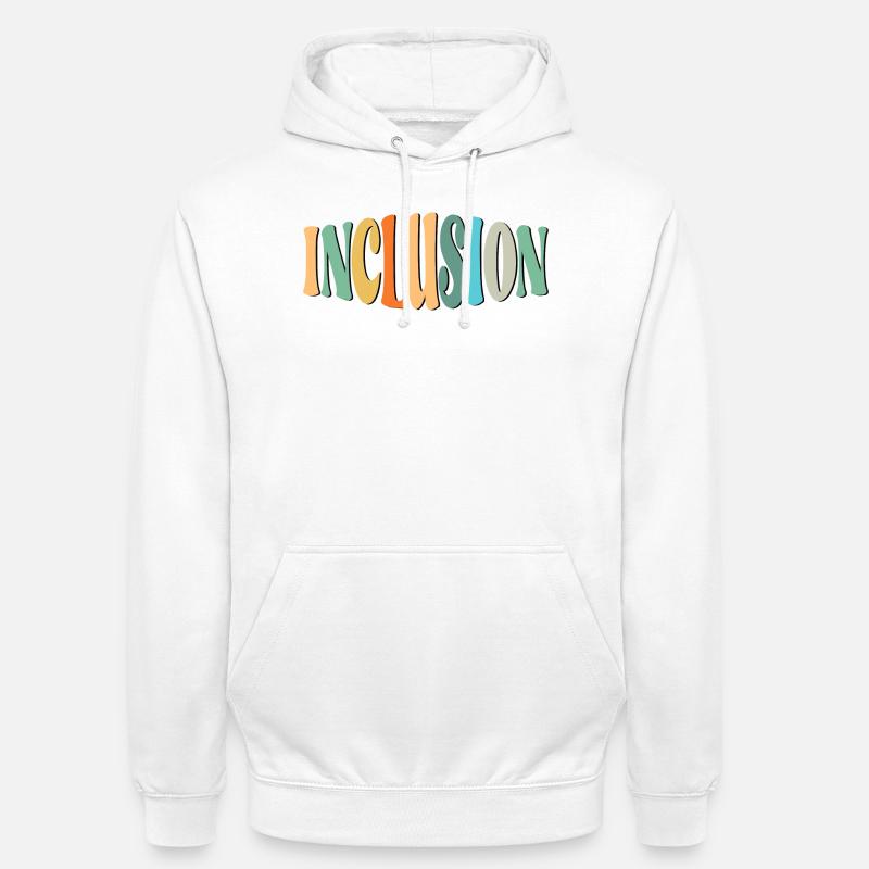 LETTRAGE D’INCLUSION - DIVERSITÉ - ÉGALITÉ - Sweat-shirt à capuche unisexe - blanc