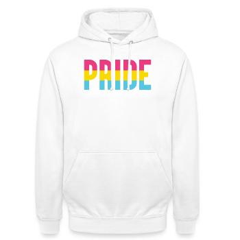 Pride Month LGBT - Pansexual Pride - Unisex Hoodie - white - Front - AI Model Male 185 dark (185cm) & AI Model Female 172 dark (172cm)