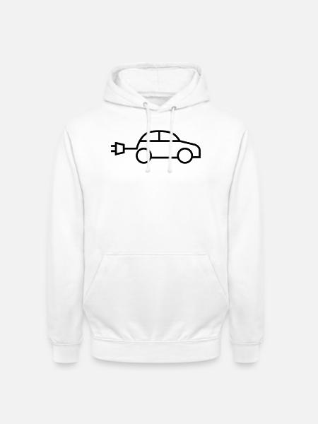 Elektroauto e-auto electric car - Unisex Hoodie - Weiß