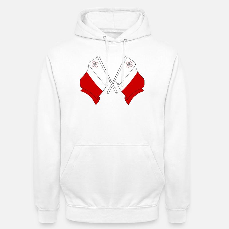 Deux drapeaux Malte - Sweat-shirt à capuche unisexe - blanc