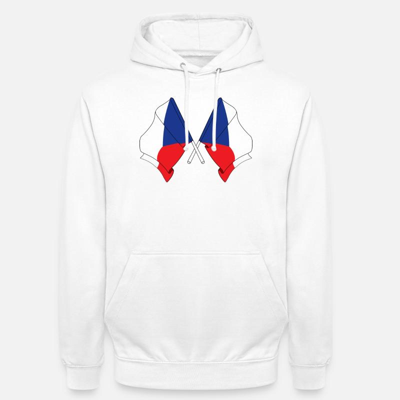 Deux drapeaux République tchèque - Sweat-shirt à capuche unisexe - blanc